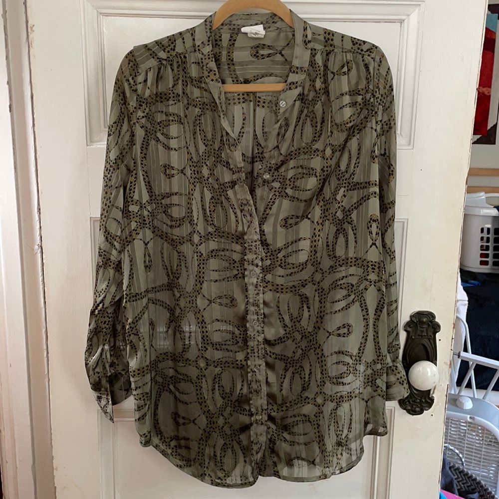 Green Richard Allen x J. Crew silky button down